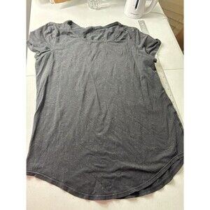 Womens Lululemon Crew Neck Black Speckled Short Sleeve Athletic Tee T-Shirt  6